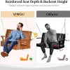VINGLI Patio Porch Swing Bench With Cup Holders And Phone Slots, 5 FT Pro Brown, 880 LBS