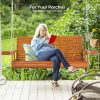 VINGLI Patio Porch Swing Bench With Cup Holders And Phone Slots, 5 FT Pro Brown, 880 LBS