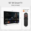 VIZIO 50 in 4K HDR Smart TV, Black - V4K50M-08