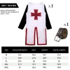 VZQI Men's Medieval Crusader Costume Set, Knights Templar Tunic with Belt for Halloween Renaissance Cosplay