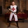VZQI Men's Medieval Crusader Costume Set, Knights Templar Tunic with Belt for Halloween Renaissance Cosplay
