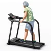 Walking Treadmill For Seniors With Long Handrails, 2.5 HP, 300 lbs Capacity, Black