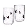 Way to Celebrate 16 oz Cat Charm Drinking Glass, 2-Pack