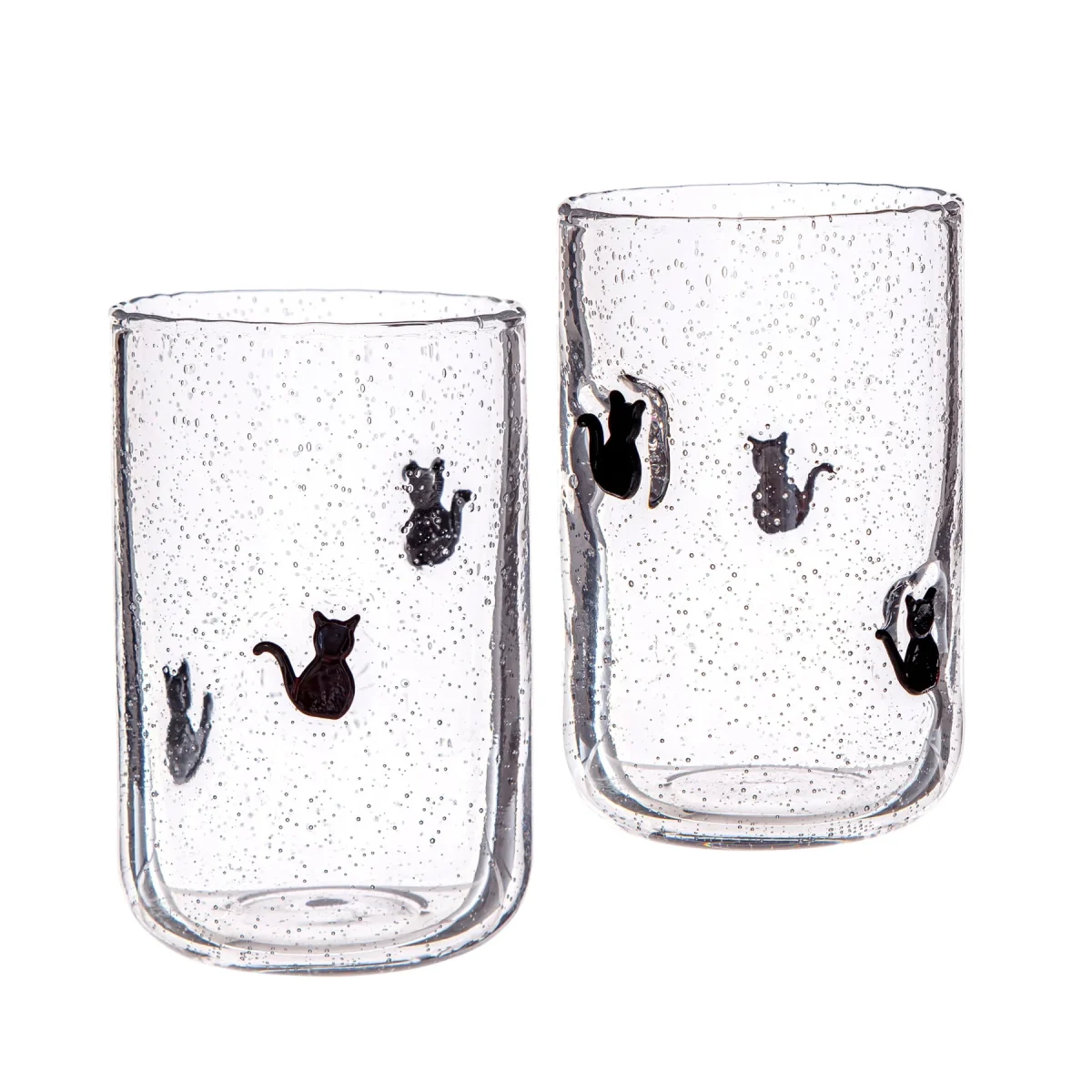 Way to Celebrate 16 oz Cat Charm Drinking Glass, 2-Pack