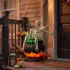 Way To Celebrate Animated Skeleton in Cauldron Halloween Outdoor Decor, 43 in