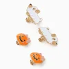 Way to Celebrate Ghost Dog & Jack-O-Lantern Halloween Clip-On Stud Earrings, 2 Pairs