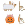 Way to Celebrate Ghost Dog & Jack-O-Lantern Halloween Clip-On Stud Earrings, 2 Pairs