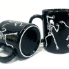 Way To Celebrate Halloween Black Dancing Skeleton Stoneware Mug Set, 2-Pack, 18.7 oz