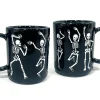 Way To Celebrate Halloween Black Dancing Skeleton Stoneware Mug Set, 2-Pack, 18.7 oz