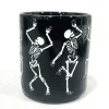 Way To Celebrate Halloween Black Dancing Skeleton Stoneware Mug Set, 2-Pack, 18.7 oz