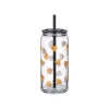 Way to Celebrate Halloween Candy Corn Glass Can Sipper Tumblers, 20 oz, 2-Pack