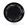 Way To Celebrate Halloween Dancing Skeleton Round Serving Tray, Black, 11.93 in