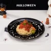 Way To Celebrate Halloween Dancing Skeleton Round Serving Tray, Black, 11.93 in