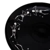 Way To Celebrate Halloween Dancing Skeleton Round Serving Tray, Black, 11.93 in