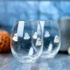 Way to Celebrate Halloween Ghost Charm Bubble Stemless Wine Glasses, 2-Pack