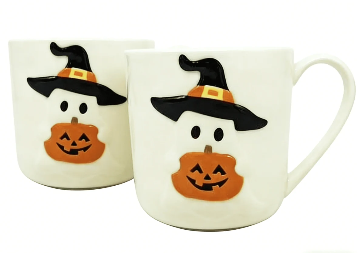 Way To Celebrate Halloween Ghost Stoneware Mugs, 14.88 oz