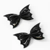 Way to Celebrate Halloween Mini Bat Bow Hair Clip Set, Black, 2 Pieces, Alligator Hair Clip