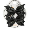Way to Celebrate Halloween Mini Bat Bow Hair Clip Set, Black, 2 Pieces, Alligator Hair Clip