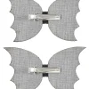 Way to Celebrate Halloween Mini Bat Bow Hair Clip Set, Black, 2 Pieces, Alligator Hair Clip