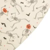 Way To Celebrate Halloween PEVA Tablecloth, For Table 70" Round - Skeleton Pumpkin Head Toss