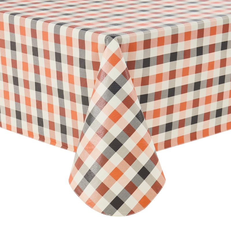 Way To Celebrate Halloween PEVA Tablecloth Indoor & Outdoor Table 60" x 84" - Buffalo Plaid