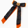 Way to Celebrate Halloween Pumpkin Long Hair Bow, Multicolor, 1 Piece, Alligator Hair Clip