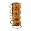 Way To Celebrate Halloween Pumpkin Stack Ceramic Mugs, 4-Pack