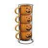 Way To Celebrate Halloween Pumpkin Stack Ceramic Mugs, 4-Pack