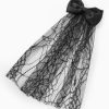 Way to Celebrate Halloween Spiderweb Lace Hair Bow, Black, 1 Piece, Alligator Hair Clip