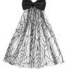 Way to Celebrate Halloween Spiderweb Lace Hair Bow, Black, 1 Piece, Alligator Hair Clip