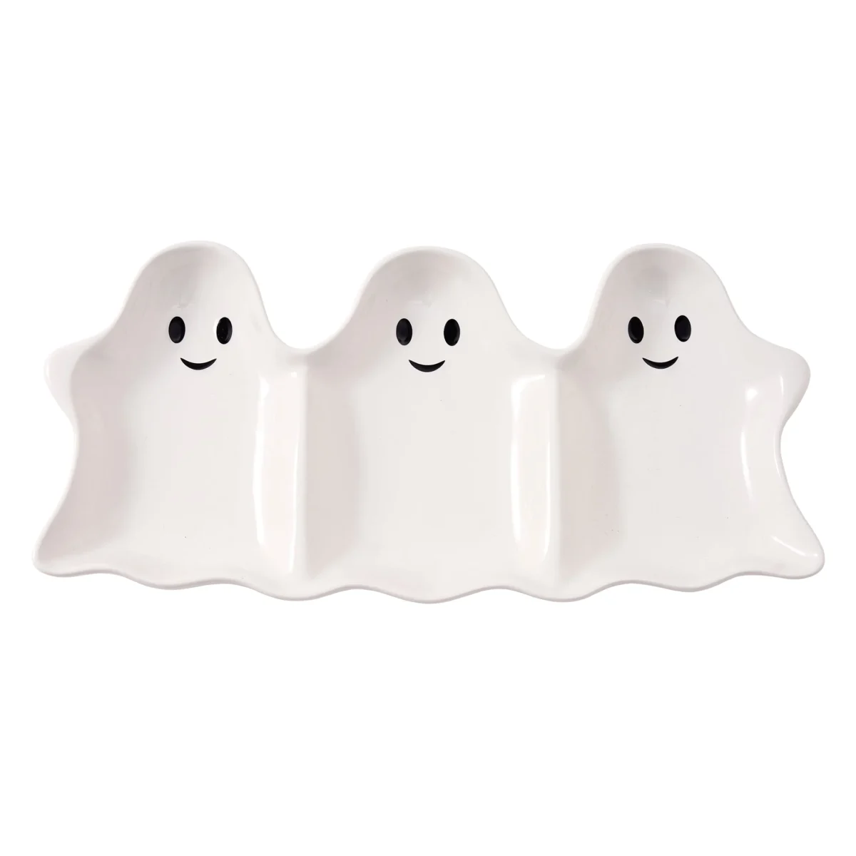 Way To Celebrate Halloween Three-Ghost Ceramic Serving Tray