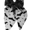 Way to Celebrate Halloween Women's Sheer Bat Hair Bow, Black, 1 Piece, Barrette Hair Clip