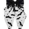 Way to Celebrate Halloween Women's Sheer Bat Hair Bow, Black, 1 Piece, Barrette Hair Clip