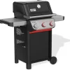 Weber Spirit E-325 Liquid Propane Gas Grill, 3 Burners, 2 Boost Burners, Black - Porcelain-Enameled Cast-Iron Grates