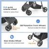 Wedyvko 4 Wheel Foldable Pet Stroller With Storage Basket For Small Medium Dogs & Cats - Black