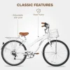 WEIZE 26 Inch 7-Speed High-Carbon Steel Beach Cruiser Bike