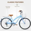 WEIZE 26 Inch 7-Speed High-Carbon Steel Beach Cruiser Bike