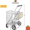 Wellmax Folding Metal Grocery Shopping Cart With Wheels, 31 x 24.5 x 40 Inches - WM99028S