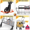 Wellmax Folding Metal Grocery Shopping Cart With Wheels, 31 x 24.5 x 40 Inches - WM99028S