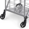 Wellmax Folding Metal Grocery Shopping Cart With Wheels, 31 x 24.5 x 40 Inches - WM99028S