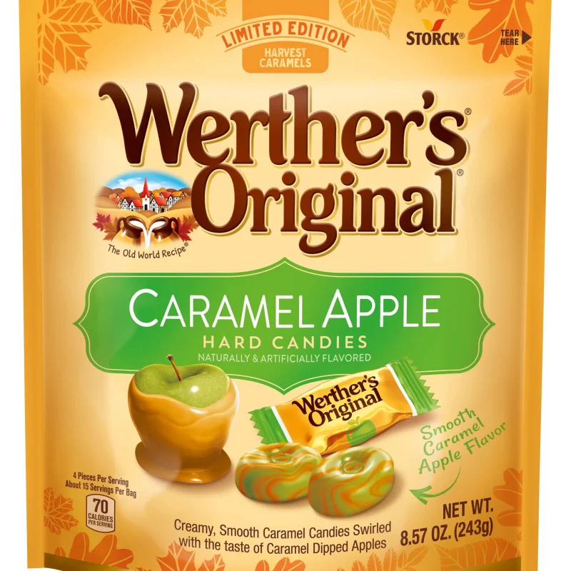 Werther's Original Limited Edition Fall Harvest Caramel Apple Hard Candies, 8.57 oz Bag