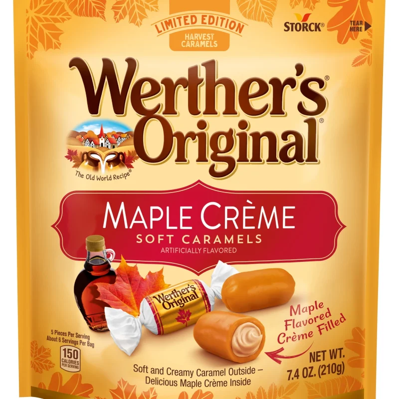 Werther's Original Limited Edition Fall Harvest Maple Crème Soft Caramels, 7.4 oz Bag