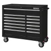 Westward Rolling Tool Cabinet, Black, 42 in x 18 15/16 in x 39 13/16 in, 13 Drawers - 32H892