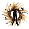 Wheat with Bats Wreath, Yellow and Black, 24", Halloween by Way To Celebrate