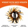 Wheat with Bats Wreath, Yellow and Black, 24", Halloween by Way To Celebrate