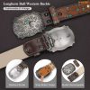 WHIPPY Western Genuine Leather Belt for Women Men Ladies Vintage Engraved Belt Cowboy Cowgirl Belt