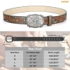WHIPPY Western Genuine Leather Belt for Women Men Ladies Vintage Engraved Belt Cowboy Cowgirl Belt