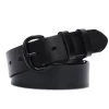 WHIPPY Women Leather Belt for Jeans Pants Ladies Leather Belts with Black Buckle
