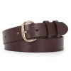 WHIPPY Women Leather Belt for Jeans Pants Ladies Leather Belts with Black Buckle
