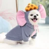 WILLED Halloween Big Ear Mouse Dog Hoodies, Cute Cheese Warm Pet Costume for Small Medium Dogs, French Bulldog, Chihuahu